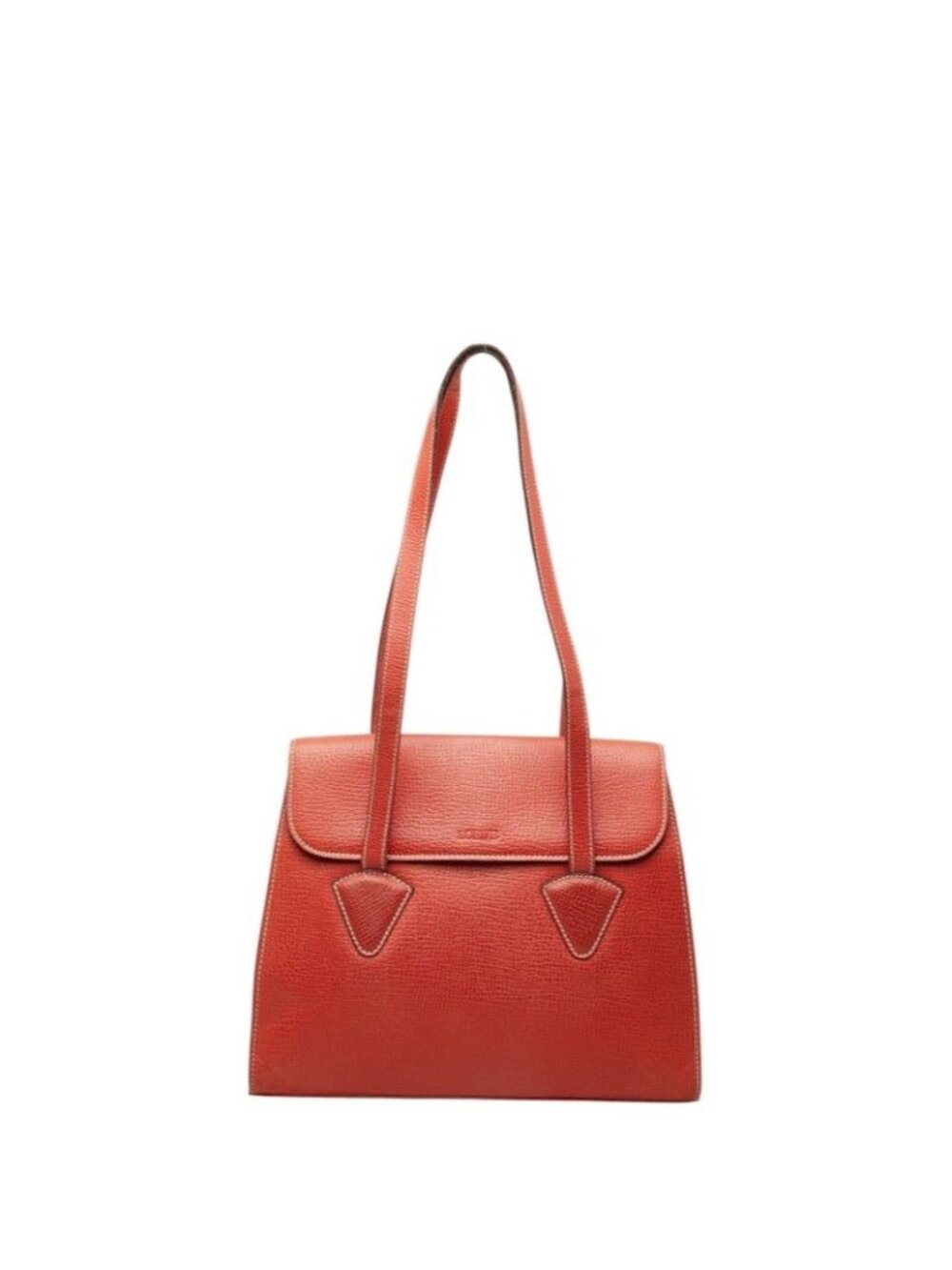 Loewe Triangle Stitch Bag Handbag Red Leather